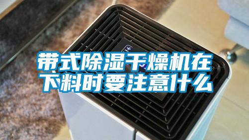 帶式除濕干燥機在下料時要注意什么