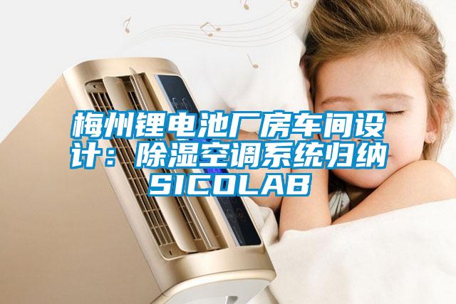 梅州鋰電池廠房車間設(shè)計：除濕空調(diào)系統(tǒng)歸納SICOLAB